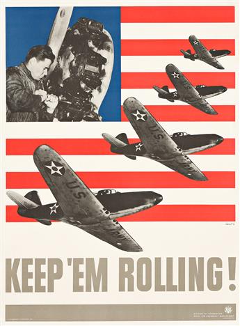 LEO LIONNI (1910-1999). KEEP EM ROLLING! Group of 4 posters. 1941. 40x30 inches, 101½x76¼ cm. U.S. Government Printing Office, [Washin